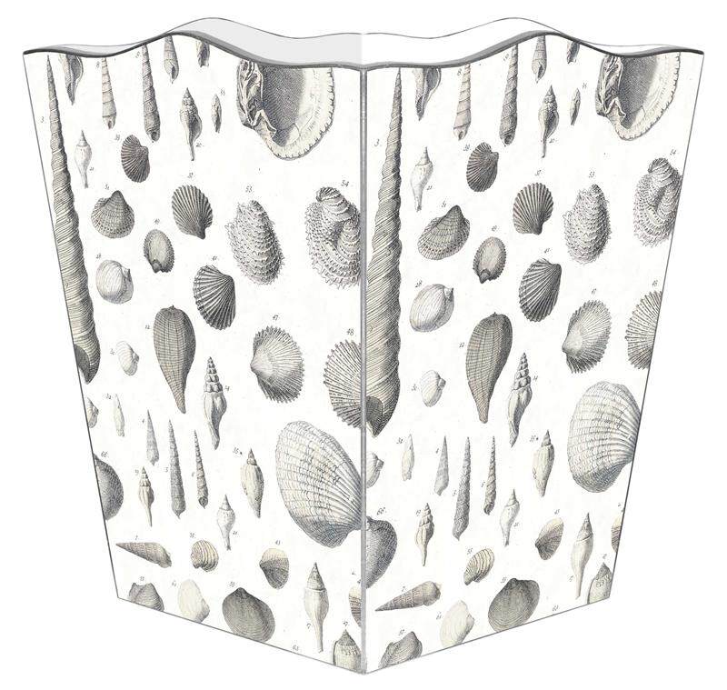 现 纽约下城公园进口古典贝壳插画写生波浪边木质垃圾桶纸巾盒