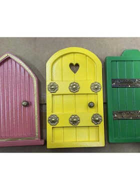 现 纽约下城公园进口精灵仙子甜蜜的家趣味小门装饰壁饰组合