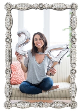 现 纽约下城公园进口Olivia Riegel王冠明珠欧洲水晶锡质相框金银