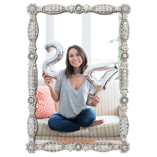 现 纽约下城公园进口Olivia Riegel王冠明珠欧洲水晶锡质相框金银