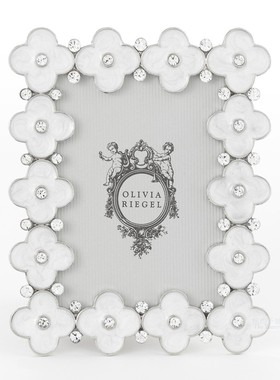 纽约下城公园进口Olivia Riegel纯洁无瑕小百花珐琅水晶镶嵌相框
