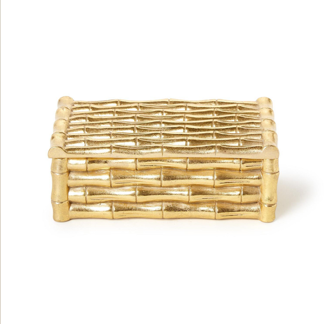 现纽约下城公园进口东风西渐金箔竹节新古典精巧收纳盒杂物盒礼物