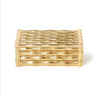 现纽约下城公园进口东风西渐金箔竹节新古典精巧收纳盒杂物盒礼物