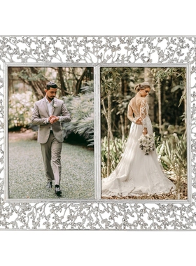 纽约下城公园进口Olivia Riegel伊萨兰多花枝镂空金银色水晶相框