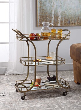 纽约下城公园 进口uttermost阿莱西经典简约风三层餐车置物架边几