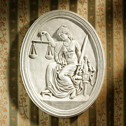 现纽约下城公园进口古典欧式老贝利街的公平女神浮雕壁饰墙面装饰