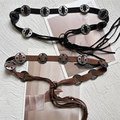 复古民族风蜡绳腰链配饰女编织流苏腰带装 饰连衣裙皮带波西米亚风