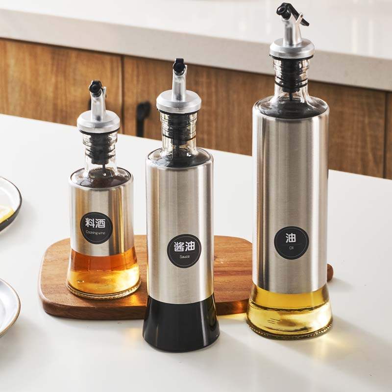 日式油壶厨房家用不锈钢玻璃油瓶防漏酱油醋调味瓶特价调料罐套装,厨房/烹饪用具,调味瓶罐/调料研磨器,淘宝优惠券,粉丝福利购,淘宝优惠卷