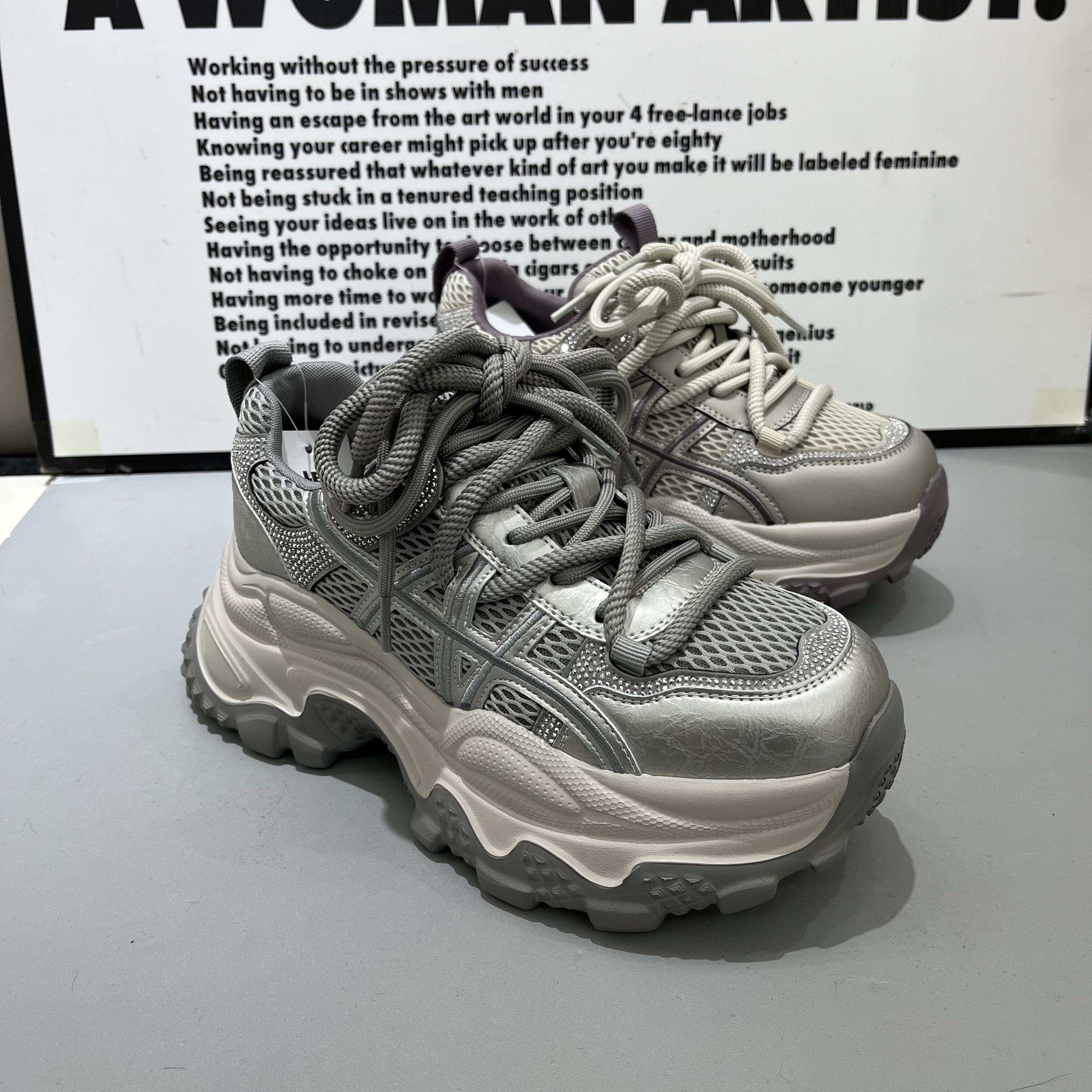 2026春季女鞋松糕厚底低帮单款休闲鞋网面女士老爹鞋女潮鞋女单鞋,女鞋,老爹鞋,淘宝优惠券,粉丝福利购,淘宝优惠卷