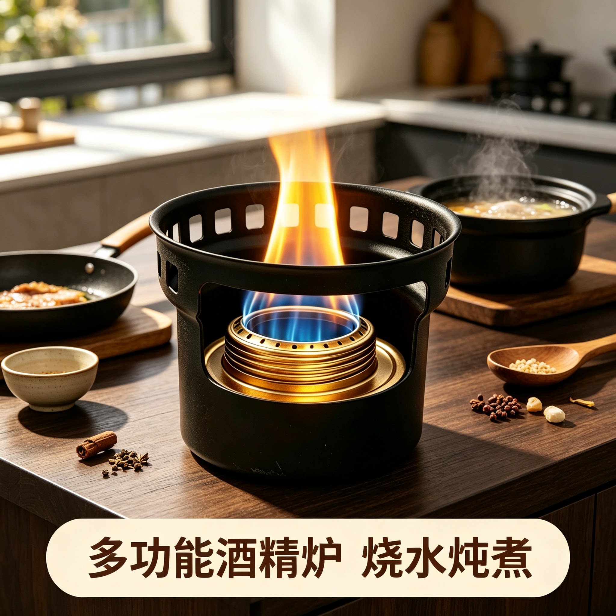 户外便携式防风酒精炉小火锅野外自驾游用品炉子家用野炊炉具装备