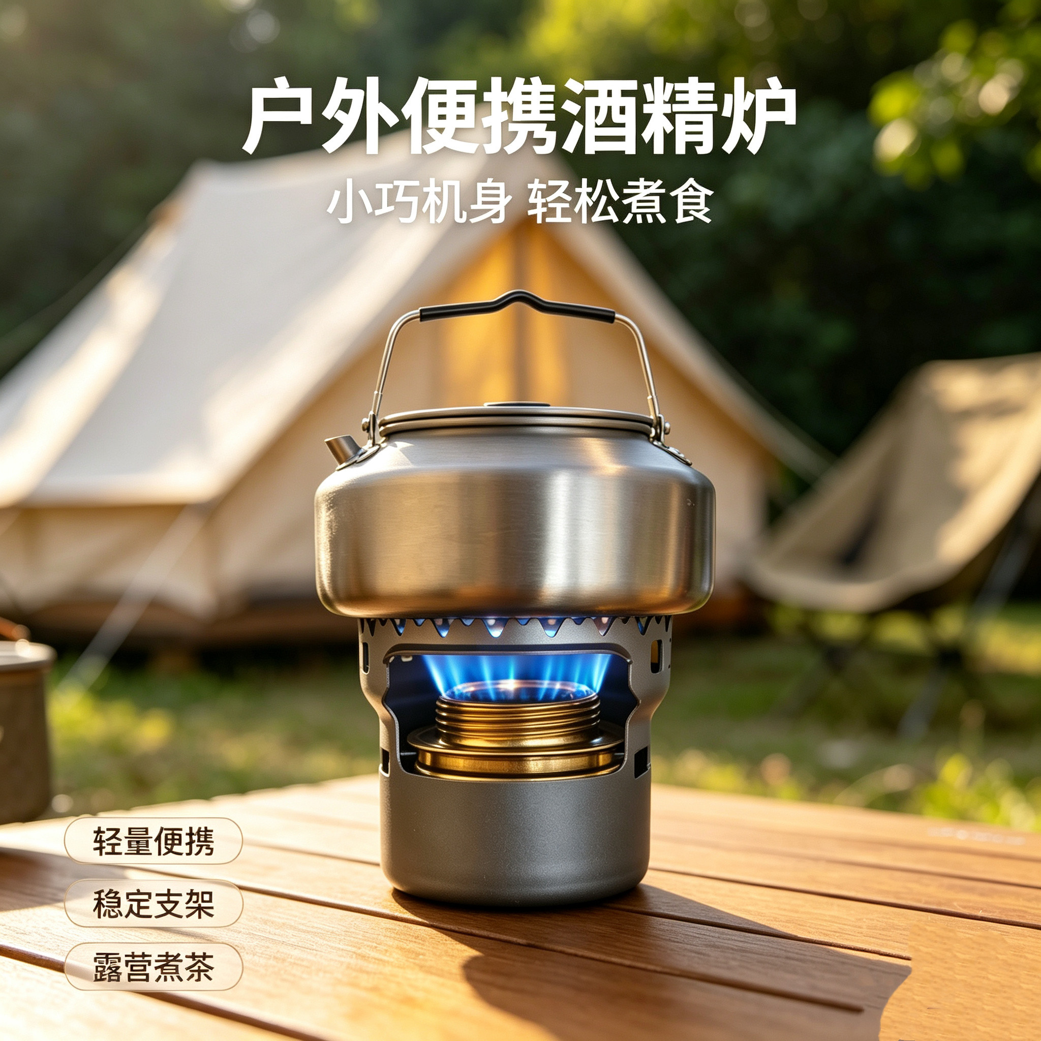 户外便携式防风酒精炉小火锅野外自驾游用品炉子家用野炊炉具装备图片