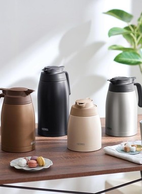 日本膳魔师超轻不锈钢保温壶家用桌面台式鸭嘴壶THV2.0L大容量TTB