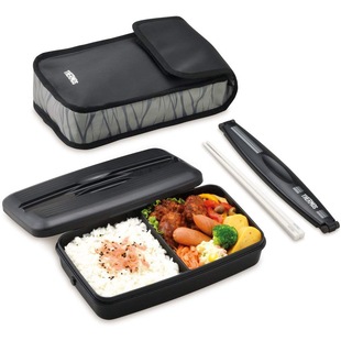 日本膳魔师单层饭盒保鲜午餐便当盒轻量便携DJB-800ml黑色可微波