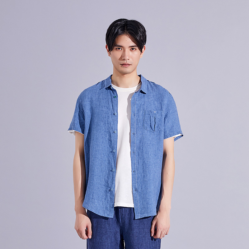 【商场同步款】SENSU/森所衬衫男 短袖夏季潮流休闲亚麻 SC383100