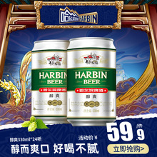 Harbin/哈尔滨啤酒 醇爽330ml*24听 整箱量贩易拉罐促销装