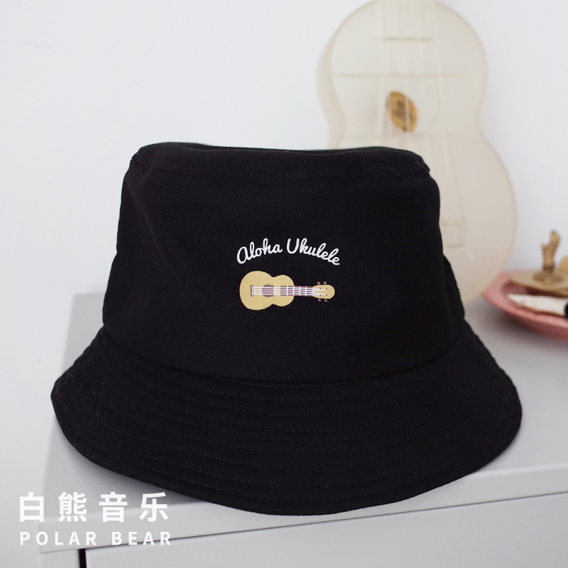 白熊音乐原创插画尤克里里aloha渔夫帽女男夏可爱盆帽文艺遮阳帽在类目 服饰配件/皮带/帽子/围巾, 帽子中 - 来自Buy2taobao.com提供专业的淘宝代购服务