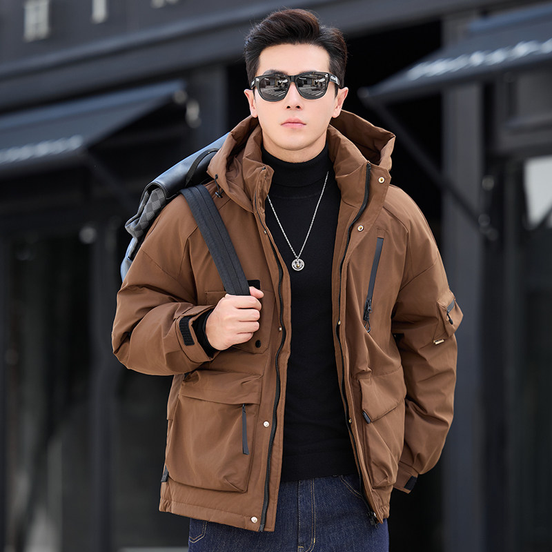 2025冬季新款潮牌羽绒服男户外多口袋工装加厚休闲连帽保暖外套男,男装,羽绒服,淘宝优惠券,粉丝福利购,淘宝优惠卷