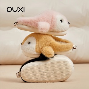 朴西小企鹅冬棉拖鞋防滑保暖卡通可爱儿童中小童保暖宝宝拖鞋男女