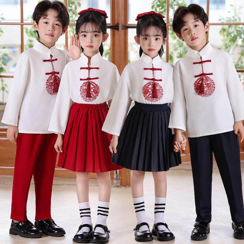 印花大合唱运动会中国风男女套装