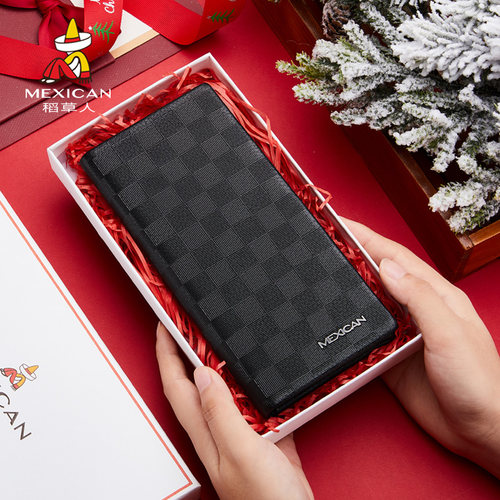 稻草人时尚风皮夹子学生男士钱包