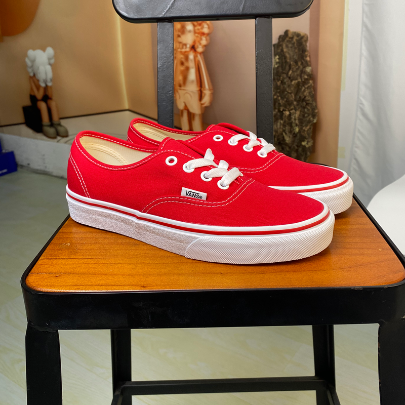 VANS范斯低帮经典款红色帆布板鞋