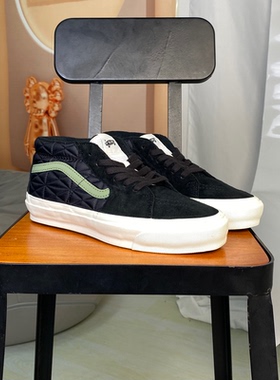 VANS范斯LX SK8 MID REISSUE83中帮翻毛皮男女板鞋VN000CQQBLK