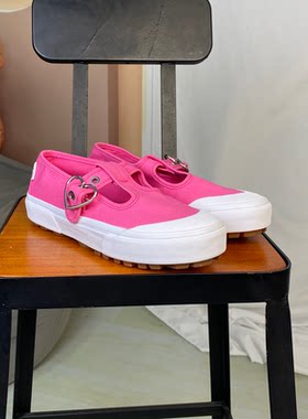 VANS范斯低帮粉红色帆布板鞋
