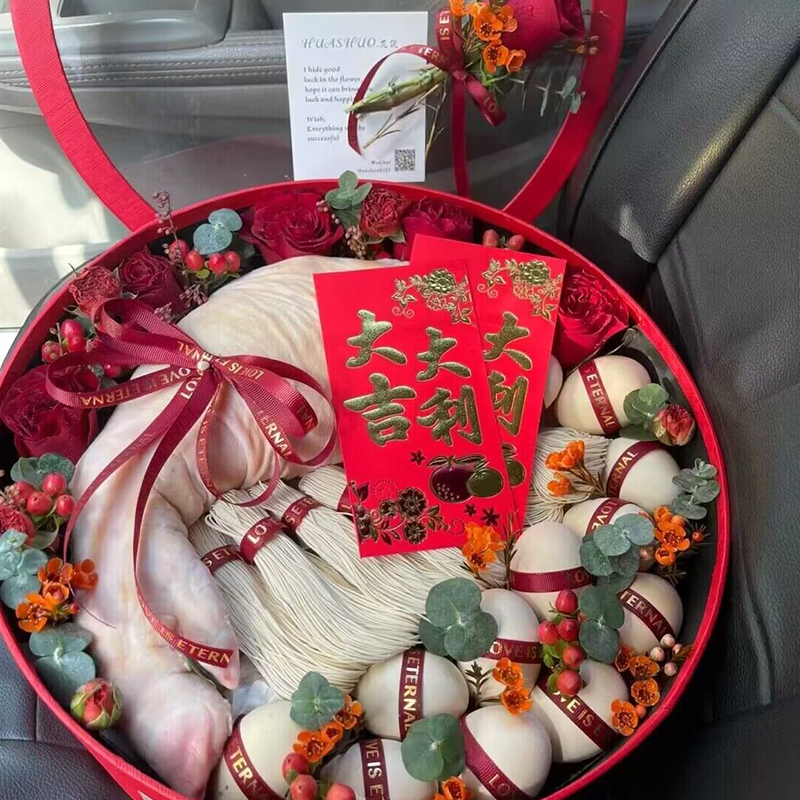 花艺库鲜花水果礼盒塑料大号防水玫瑰花盒心形烫金开窗插花盒空盒