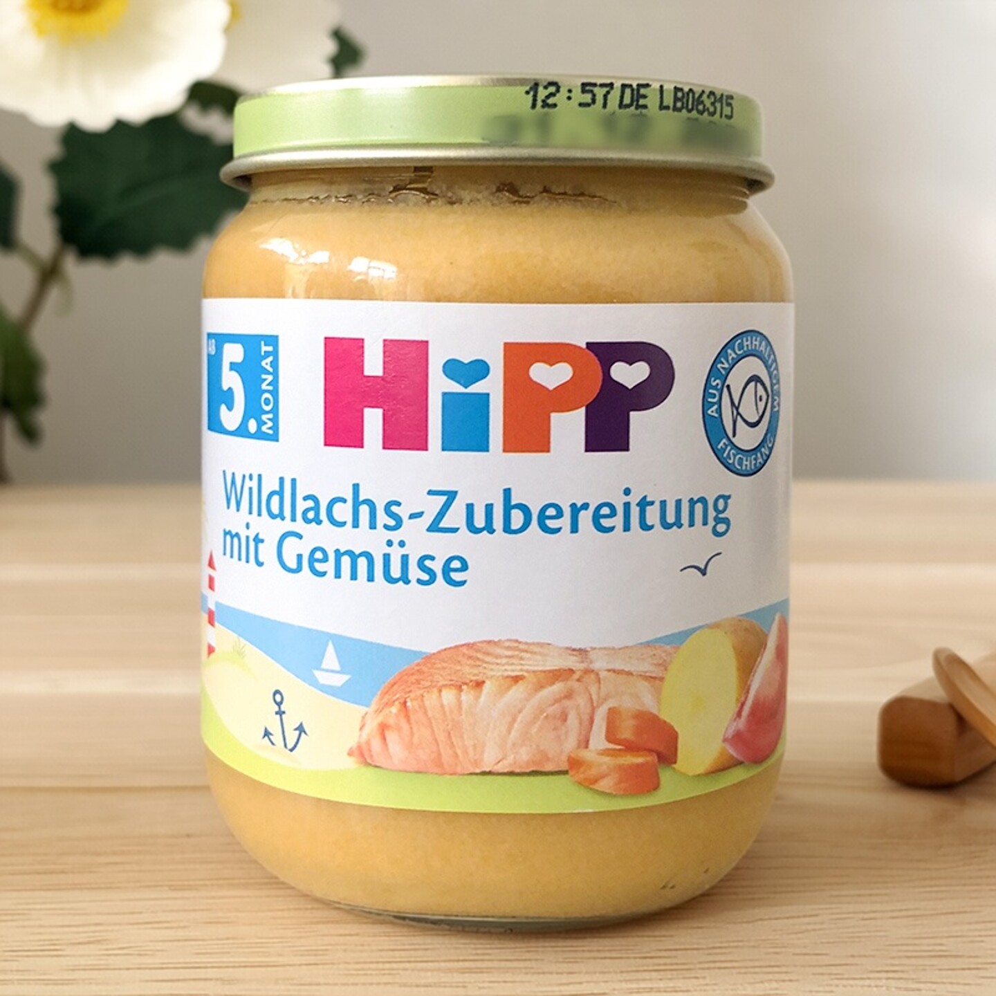 德国喜宝Hipp婴幼儿有机三文鱼蔬菜牛肉泥宝宝辅食125g肉泥5-6月