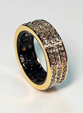 戒指心率不锈钢黑血氧计步跨境监测指环智能戒指感温饰品科技智能