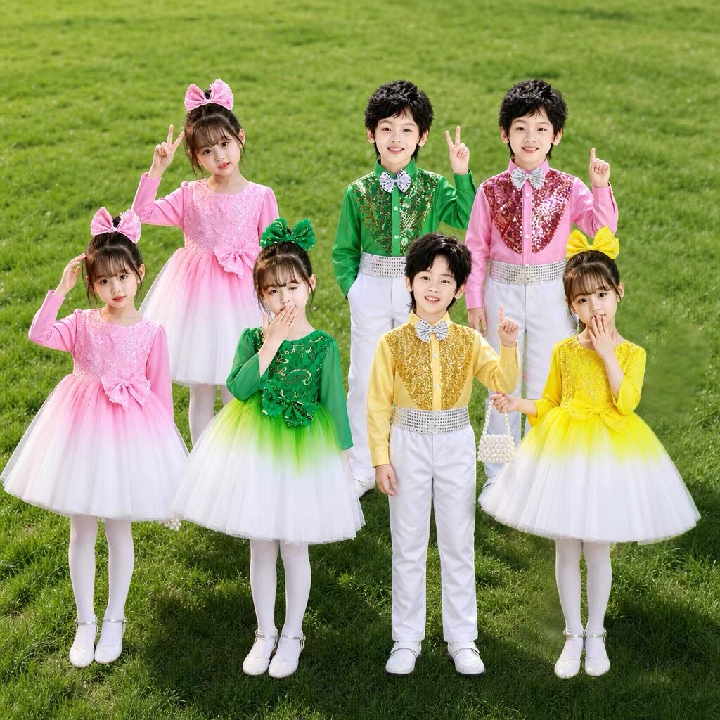元旦幼儿园亮片蓬蓬纱裙演出服