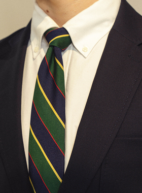 KUFFYLINK 2024 REGIMENTAL TIE 男士条纹真丝领带丝绸常春藤休闲