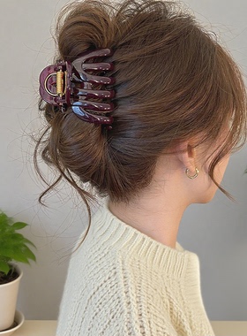 巨能抓~南瓜抓夹大号发量多鲨鱼夹2024新款高级感后脑勺盘发发夹