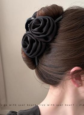 高版本！花朵抓夹玫瑰花发夹女红花抓夹后脑勺鲨鱼夹发夹头饰发饰