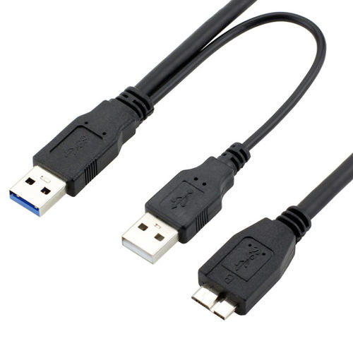 移动硬盘线usb3.0转MicroB转接线带usb2.0供电线电脑连接线1米0.6