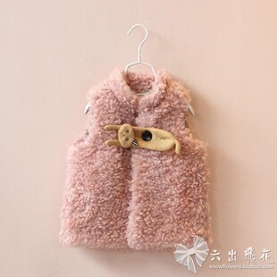 冬季新款女童宝宝羊羔毛马甲 背心裙