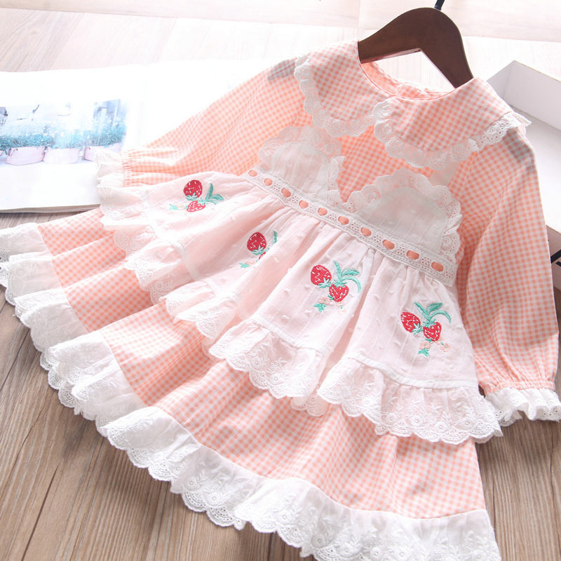 春季新品女小童长袖连衣裙