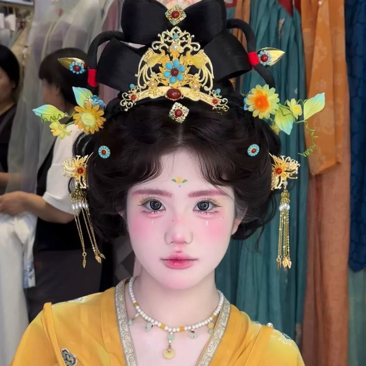 原创-凤瑶-杨紫同款古风明制发冠套装汉服头饰米珠发饰古风配饰