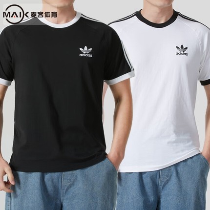 阿迪达斯三叶草男装T恤2025春季新款运动服休闲短袖KB2459 KB2460