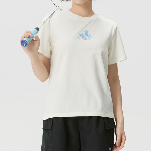 阿迪达斯女装新款纯棉运动休闲短袖T恤白色KS2872  KS2874 KS2873