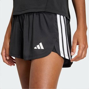 Adidas阿迪达斯男士速干短裤黑色三条纹五分裤运动休闲裤KD9742