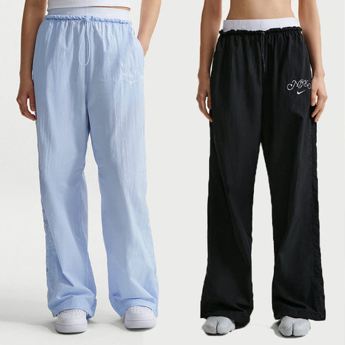 Nike耐克宽松系带长裤女透气休闲运动裤复古运动风IR7573-411-010