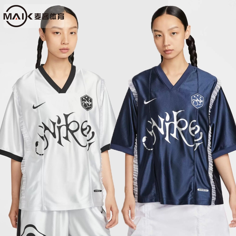 耐克女复古风短袖球衣运动T恤