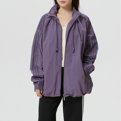 阿迪达斯三叶草连帽运动外套女宽松休闲拉链夹克KR2626 KR2626