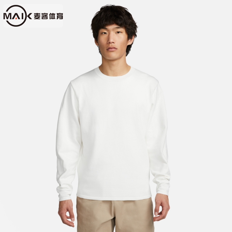 NIKE/耐克男士运动圆领长袖卫衣男白色宽松套头衫DV9975-133 XH
