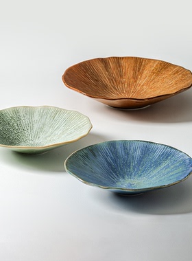 高级感窑变陶瓷斗碗汤盘意面盘甜品沙拉盘餐厅酒店创意菜碗冷菜盘