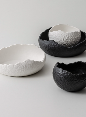 高级感创意陶瓷冷菜盘子刺身深盘酒店西餐商用意境菜摆盘异形餐具