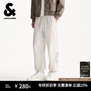 秋季 美式 新款 子男士 印花运动潮 百搭束脚休闲长裤 杰克琼斯卫裤