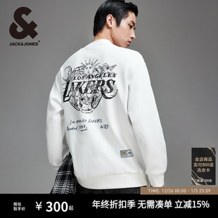 饰潮流圆领卫衣 NBA联名湖人队略宽松篮球装 杰克琼斯男装 秋冬新款