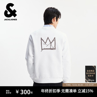 杰克琼斯BSQ联名男装 提花直筒休闲圆领上衣 卫衣秋冬2025年新款
